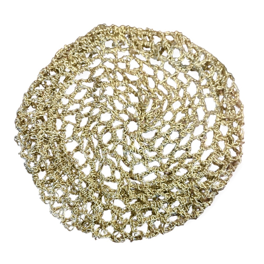 Gorgeous 1970’s Vintage Gold Metallic Crochet Beret, Pristine Condition, OSFM - Picture 3 of 4